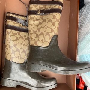 Size 6 COACH rain boots